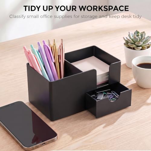 SKYDUE Small Desk Organizer with Sticky Notes Holder,Pen Holder for Desk - Image 6