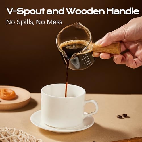 YARRAMATE 2.5oz Double Spout Espresso Shot Cups, 2 Pack with Handle - Image 4