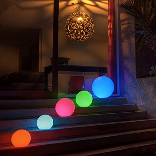 Mr.Go 8-inch Ultra-Fun LED Glowing Ball Light w/Remote, RGB Color Changing Globe Mood Lamp, 16 Colors 8 Brightness 4 Lighting Modes, Waterproof, Rechargeable & AC Adapter Power, Stunning Light Orb - Image 2