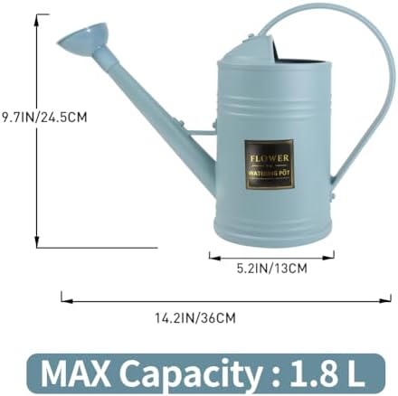 0.5 Gallon Small Watering Can for Outdoor Indoor Plants for House Plants, 12 oz Glass Plant Mister Spray Bottle for Bonsai Garden Flowers (Blue) - Image 4