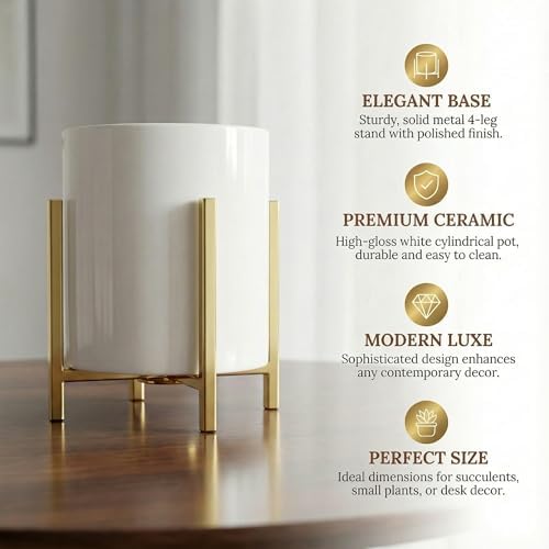 Pen Cup Holder for Ladies, Desk Pencil Holder for Women, Cute Makeup Brush Holder, Large Ceramic Cup with Rose Metal Frame, Office Desk Supplies for Women - Image 6