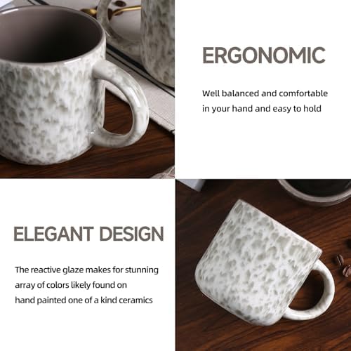 MONITO 12OZ Coffee Mugs Set of 4, Modern Ceramic Coffee Mug Set with Handle - Image 4