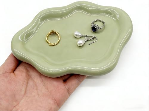Small Trinket Dish Jewelry Tray for Women, Cute Ceramic Cloud Tray, Jewelry Ring Holder Dish for Keys, Candles, Perfume, Vanity Nightstand Decor Jewelry Plate Bowl, Friendship Birthday Gifts for Mom - Image 4