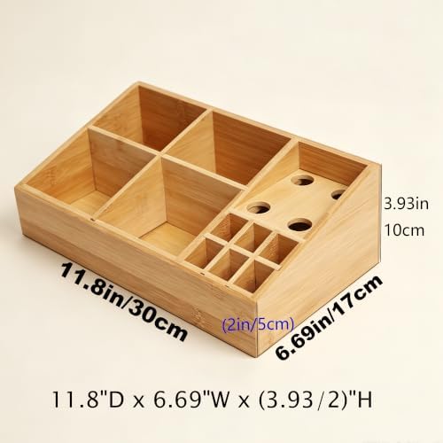 2 Pack Bamboo Art Supply Organizer - Image 4