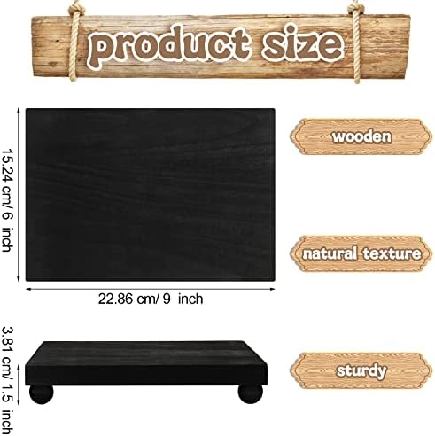 Amyhill Wood Pedestal Stand Riser Decor,Classic,Black,9 X 6 Inch - Image 2