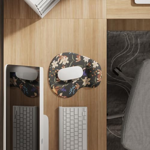 Office Mousepad with Gel Wrist Support - Ergonomic Gaming Desktop Mouse Pad Wrist Rest - Design Gamepad Mat Rubber Base for Laptop Computer -Silicone Non-Slip Special-Textured Surface (14Lily) - Image 2