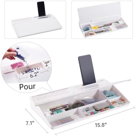 Small Glass Desktop Whiteboard Dry-Erase-Board - Computer Keyboard Stand White Board Surface Pad with Aromatherapy, Desk Organizers with Accessories for Office, Home, School Supplies - Image 4