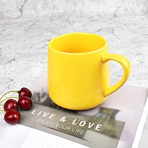 Bosmarlin Large Glossy Ceramic Coffee Mug, Yellow Tea Cup for Office and Home, 18 oz, Suitable for Dishwasher and Microwave, 1 Pack (Yellow) - Image 4