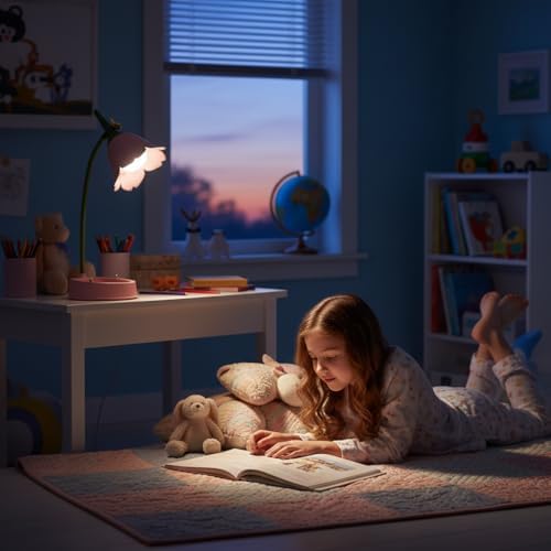 magical JD LED Desk Lamp Cordless Table Light Adjustable Gooseneck Dimmable Touch Rechargeable Battery Eye-Caring Night Light for Kids,Mini Cute Lamp for College Dorm Bedroom Reading - Image 7