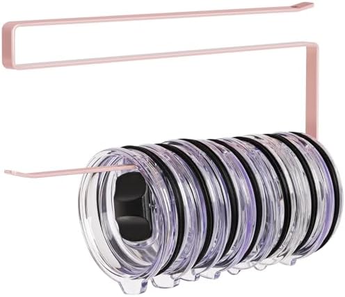 Tumbler Lid Organizer, Versatile Tumbler Lid Storage Holds 10 Lids, Pink by JOLENSOY