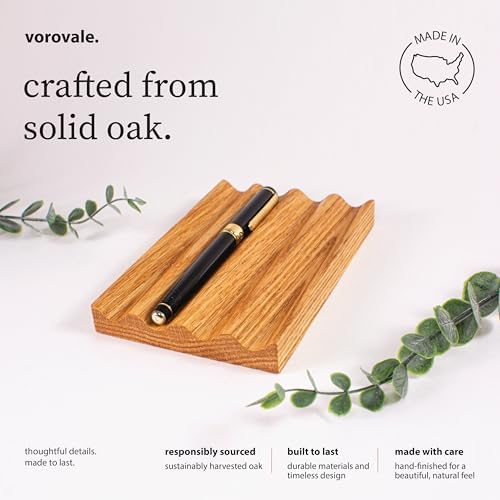 Solid Oak Pen Tray, Minimalist Desk Organizer, Natural Wood Pen Holder with Rounded Wavy Channel, Handcrafted Office Accessory - Image 3