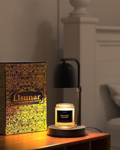 Candle Warmer Lamp with Timer Dimmable, Adjustable Height Black Candle Warmer for Jar Candles, Birthday Gifts for Women & Men, Office Decor, House Warming Gift, Wax Melt Warmer with 2 Bulbs - Image 6