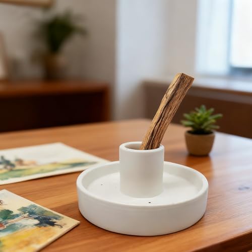 Palo Santo Holder, Ceramic Incense Stick Holder, Sage Holder for Yoga, Meditation, and Energy Cleansing, Unique Ceramic Incense Holder Gift for Palo Santo Sticks (White) - Image 4