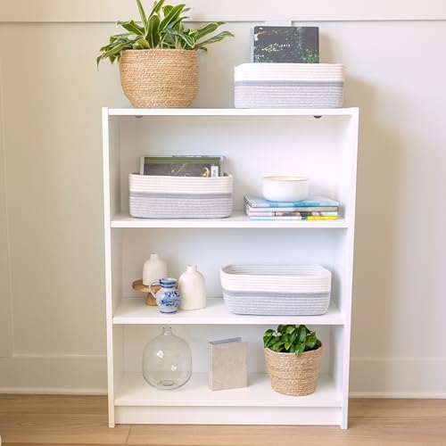 NaturalCozy 13.5”x8.5”x5.5” Storage Baskets for Shelves 3 Pack | Cotton Rope Woven Small Baskets for Organizing | Small Storage Bins for Nursery, Bathroom, Closet, Cube Shelf, Decorative, Gift - Image 3