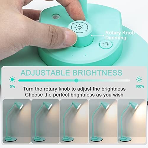 BOHON LED Desk Lamp with USB Charging Port, 3 Color Modes Dimmable, Teal - Image 3