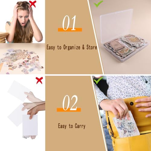 200Pcs Vintage Scrapbook Stickers, Aesthetic Junk Journal Stamping Supplies Kit, Scrapbooking Ephemera Washi Paper for Bullet Journaling Planners Diary Collage - Image 5