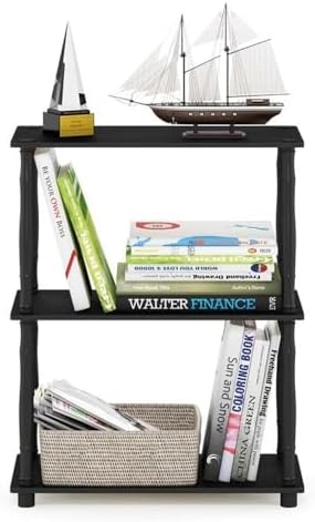 Furinno TURN-N-TUBE Storage Shelves, 3-Tier Book Shelf, Corner Shelf, Toolless Open Shelves, for Organization and Storage, Living Room, Garage, Home Office, Americano - Image 5