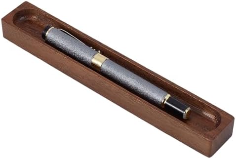 BENECREAT Walnut Pen Tray, Minimalist Wood Pen Holder, Pen Storage Tray for Office Desk Organizer Writing Accessories Gift Home Bedroom Decoration 7.87x1.14inch by BENECREAT