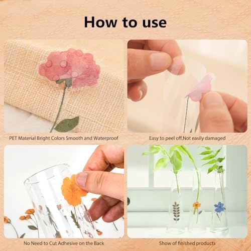 NESSCCI Pressed Flower Themed Stickers (Assorted 240 Pieces,12 Sheets) Scrapbook Supplies,Sticker for Journaling, Dried Floral Resin,Scrapbook Stickers,Junk Journal Sticker - Image 4