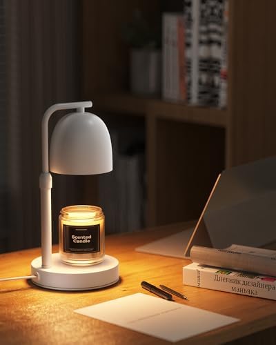 Candle Warmer Lamp with Timer & Dimmable, Adjustable Height White Candle Warmer for Jar Candles, Birthday Gifts for Women & Men, Office Decor, House Warming Gift, Wax Melt Warmer with 2 Bulbs - Image 3