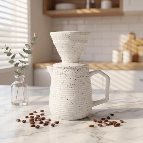 pour over coffee maker (White black dot) - Image 7