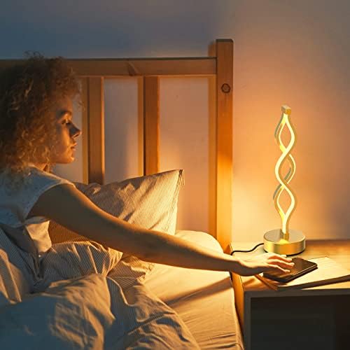 NUÜR Gold Table Lamps Set of 2, 15.8 Inch LED Bedside Lamps - Image 4