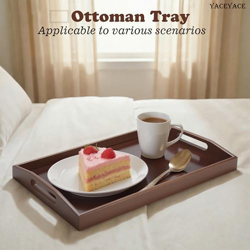 Bamboo Serving Tray with Handle, 15"x9.8"x2" Small Serving Tray - Image 4