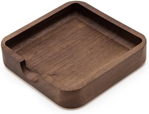 MUUJEE Wooden Office Desk Note Holder Organizer - 3.75 x 3.75 for Work Teacher Dad Wood Tray Post It Sticky Notes Work Minimalist Rustic by MUUJEE