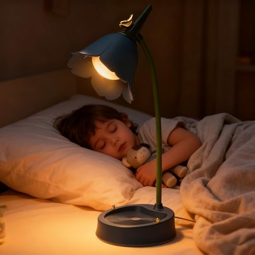 magical JD LED Desk Lamp Cordless Table Light Adjustable Gooseneck Dimmable Touch Rechargeable Battery Eye-Caring Night Light for Kids, Mini Cute Lamp for College Dorm Bedroom Reading (Blue) - Image 7