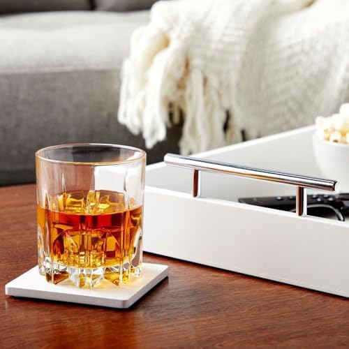 Juvale Ottoman Tray with Coasters & Interchangeable Gold & Silver Handles - 15.7" x 11.8" x 3.1" - White Rustic Wood Rectangular - Coffee Table Tray for Serving & Decorative Accents - Image 3
