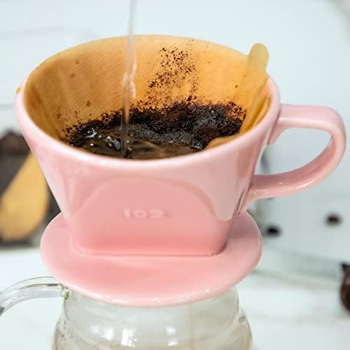 Pour Over Ceramic, Coffee Dripper Ceramic Coffee Maker,Pink - Image 4