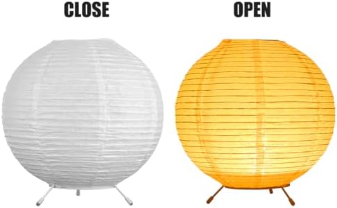 Battery Operated Lamp Bedside Table Lamp Paper and Chrome Standing Lamp Room Decoration Festival Lantern Light Nightstand Desk Lamp Bedroom Dresser Living Kids Room College Dorm Coffee - Image 5