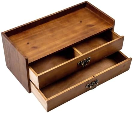 Wooden Drawers Organizer Soild 2 layers Desktop Drawer Storage Box by WelcometoBONNYDODO