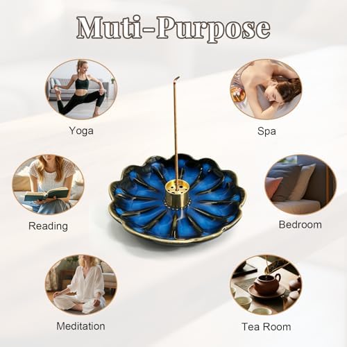 Incense Holder for Sticks, Ceramic Tray with 2 Holes – Handmade Burner - Image 5