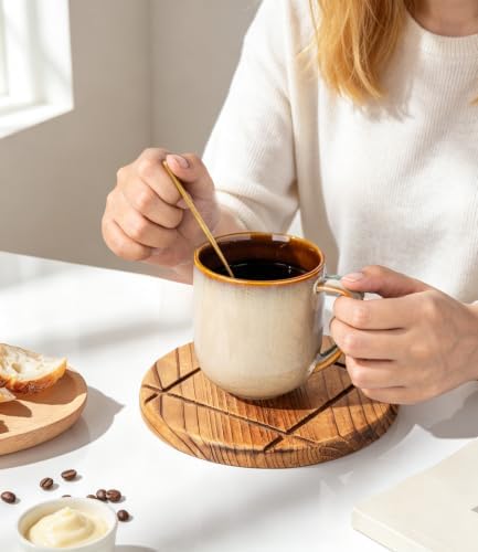 LERATIO Ceramic Coffee Mugs Set of 6,12oz Handmade Coffee Mugs Set - Image 5