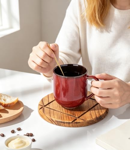 LERATIO Ceramic Coffee Mugs Set of 6,12oz Handmade Coffee Mugs Set - Image 5
