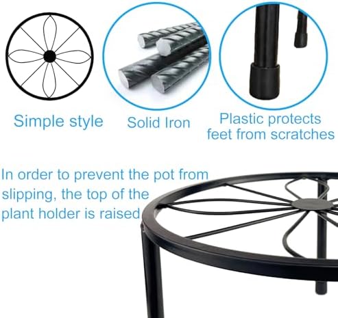 5 Pack Metal Plant Stand Indoor, Outdoor Low Plant Shelf for Multiple Plant - Image 4