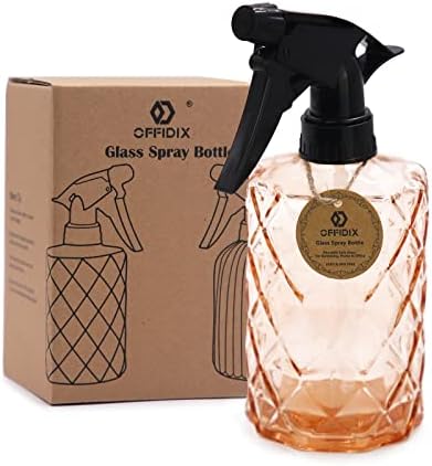 OFFIDIX Glass Spray Bottle, Fine Mist Plant Mister, Handheld Pressure Watering Can, Adjustable Nozzle Glass Spray Bottle, 0.35L/11.8oz Handheld Spray Bottles for Garden Plants Cleaning Solutions by Offidix