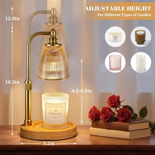 Candle Warmer Lamp with Timer Dimmable,Birthday Gifts for Women Mom Sister,House Warming Gifts New Home,Adjustable Height Wax Melt Warmer for Jar Candles,Ideal for Office,Dorm,Bedroom Home Decor - Image 4