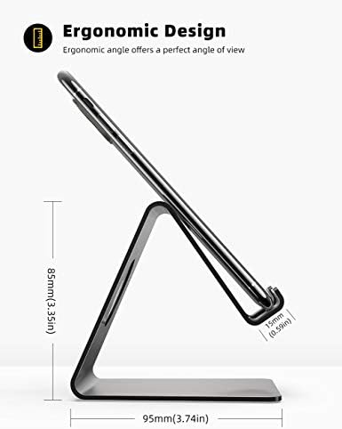 Lamicall Cell Phone Stand, Phone Dock: Cradle, Holder, Stand for Office Desk - Black - Image 6