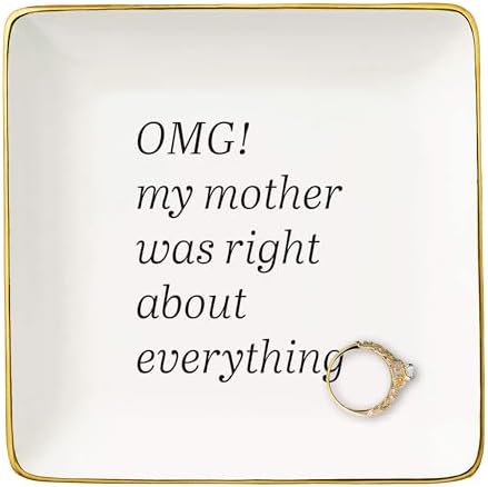 Meaningful Birthday Graduation New Year Christmas Gifts for Daughter,Daughter Gifts from Mom,Dad,Reminder Present,Motivational Encouraging Present,Ceramic Jewelry Tray Trinket Holder Ring Dish by NZY