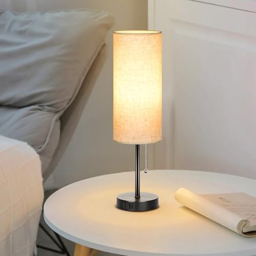 Dott Arts 18" Table Lamp for Bedroom, 3-Color Bedside Lamps with Pull Chain - Image 5