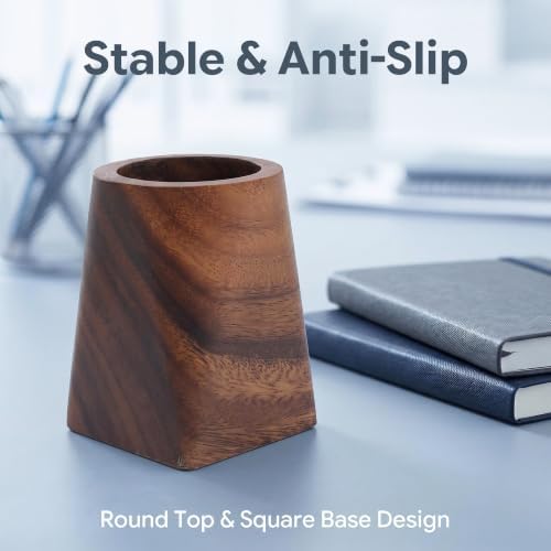 Walnut Wood Pen Holder, Office Desk Pencil Holder - Image 6