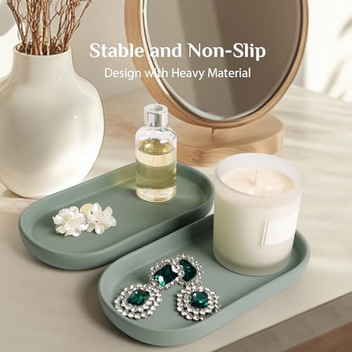 2 Packs Ceramic Jewelry Tray Oval Vanity Dish for Rings Earrings - Image 4