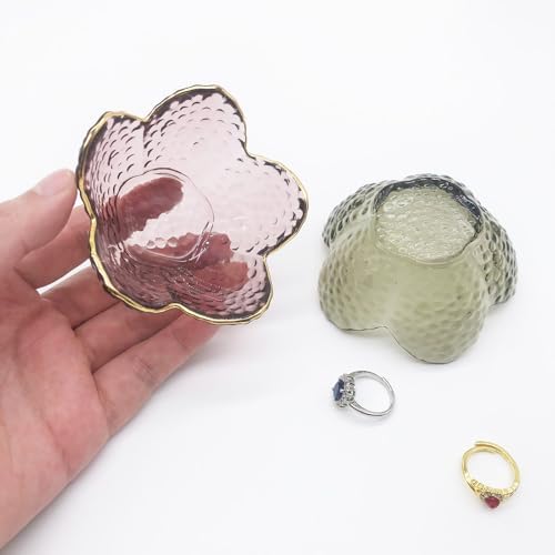 Small Ring Dish Jewelry Tray, Glass Jewelry Dish Trinket Bowl, Crystal Ring Holder Dish Jewelry Plate, Nightstand Decor Jewelry Holder Dish, Engagement Jewelry Bowl Dish for Rings, Earrings - Image 5