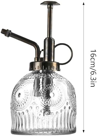 Spray Bottle for Plants, Plant Mister Spray Bottle, Glass Plant Mister Spray Bottle, Embossed Vintage Glass Watering Can, Succulent Watering Bottle with Top Pump for Outdoor (F) - Image 2