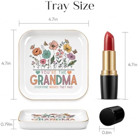 Grandma Gifts for Birthday Christmas - Ceramic Wildflowers Jewerly Dish - Image 3