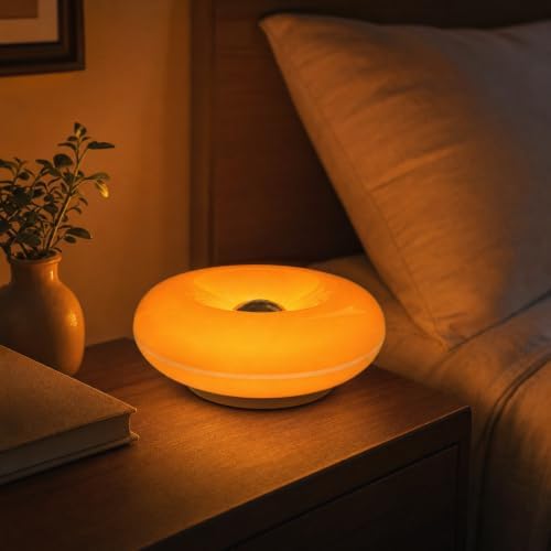Orange Donut Lamp, Cordless Rechargeable Table & Wall Light, Touch Dimmable by Unknown