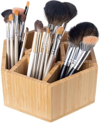 360° Rotating Bamboo Desk Organizer, Hexagonal - Image 7