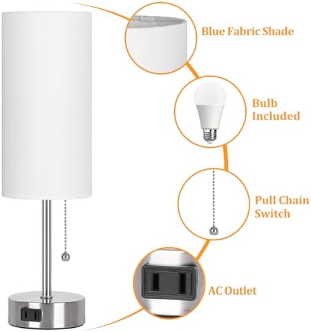 Dott Arts Table Lamp for Bedroom, 3-Color Bedside Lamps with Pull Chain - Image 4